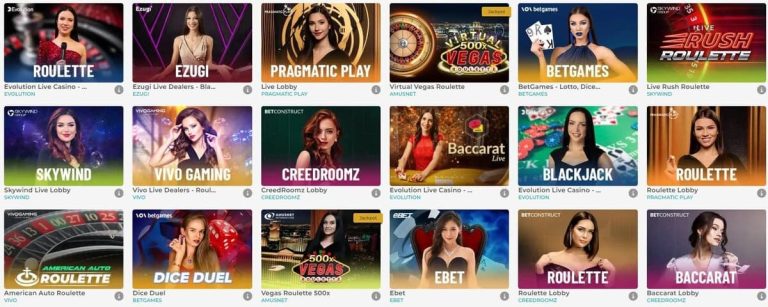 Merlin Casino jeux live